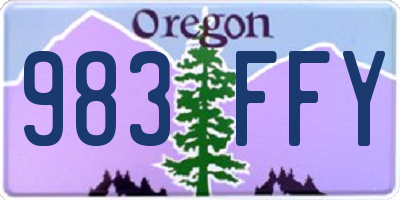 OR license plate 983FFY