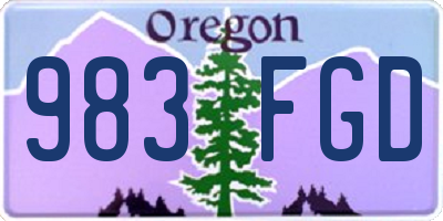 OR license plate 983FGD