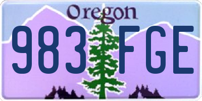 OR license plate 983FGE