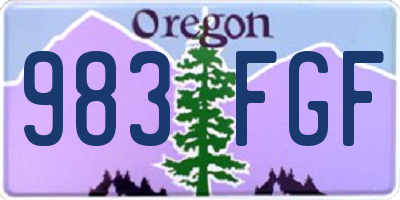 OR license plate 983FGF