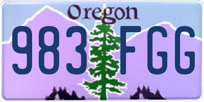 OR license plate 983FGG