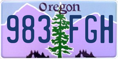OR license plate 983FGH