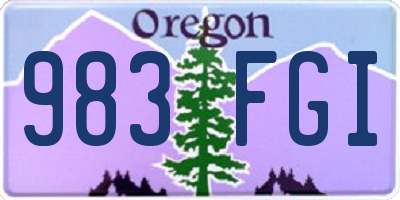 OR license plate 983FGI