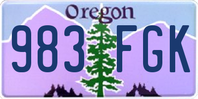 OR license plate 983FGK