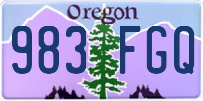 OR license plate 983FGQ