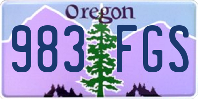 OR license plate 983FGS