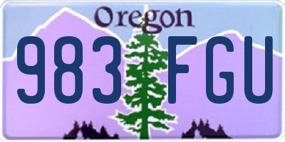 OR license plate 983FGU