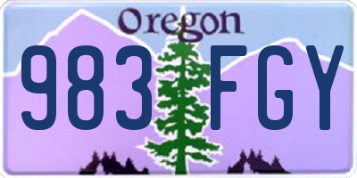 OR license plate 983FGY
