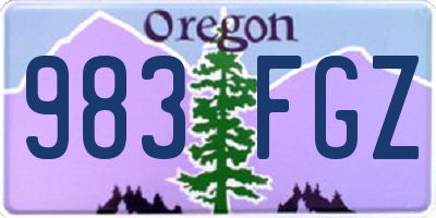 OR license plate 983FGZ