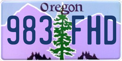 OR license plate 983FHD