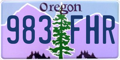 OR license plate 983FHR
