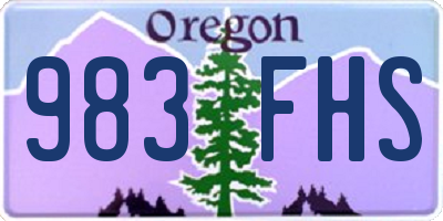 OR license plate 983FHS