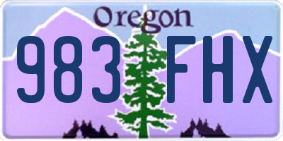 OR license plate 983FHX