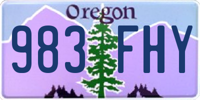 OR license plate 983FHY