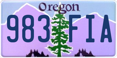 OR license plate 983FIA