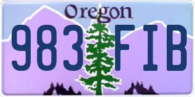OR license plate 983FIB