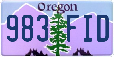 OR license plate 983FID
