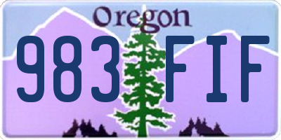 OR license plate 983FIF
