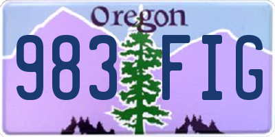 OR license plate 983FIG