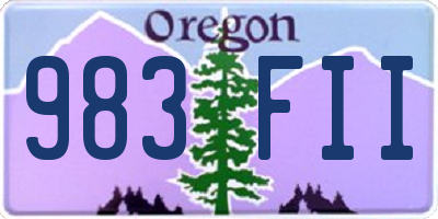 OR license plate 983FII