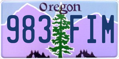 OR license plate 983FIM
