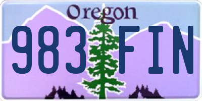 OR license plate 983FIN