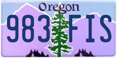 OR license plate 983FIS