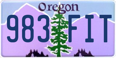 OR license plate 983FIT