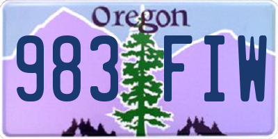 OR license plate 983FIW