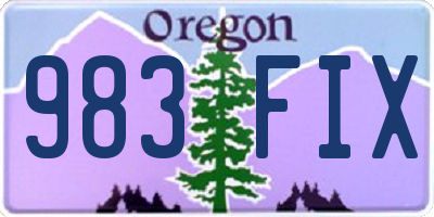 OR license plate 983FIX