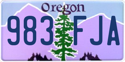 OR license plate 983FJA