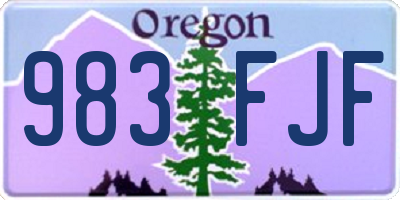 OR license plate 983FJF