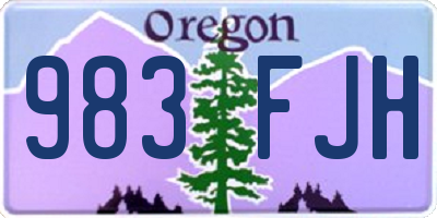 OR license plate 983FJH