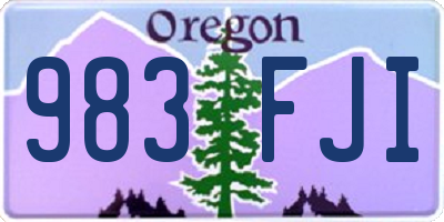 OR license plate 983FJI