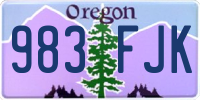 OR license plate 983FJK