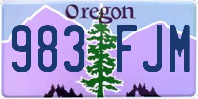 OR license plate 983FJM