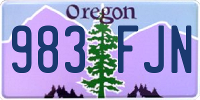 OR license plate 983FJN