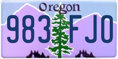 OR license plate 983FJO
