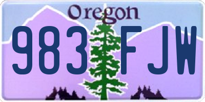 OR license plate 983FJW