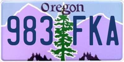 OR license plate 983FKA