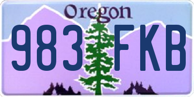 OR license plate 983FKB
