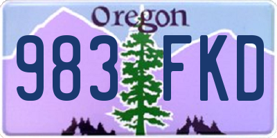 OR license plate 983FKD