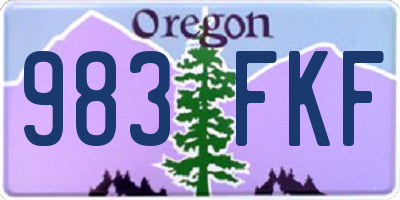 OR license plate 983FKF