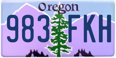 OR license plate 983FKH
