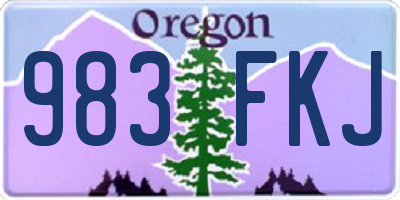 OR license plate 983FKJ