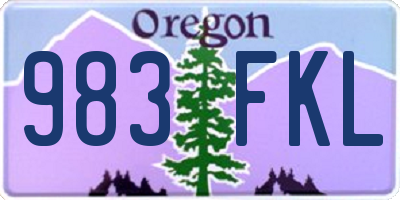 OR license plate 983FKL