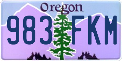 OR license plate 983FKM
