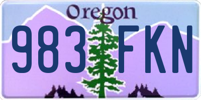 OR license plate 983FKN