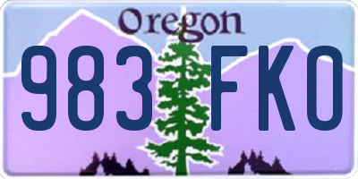 OR license plate 983FKO