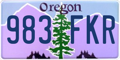 OR license plate 983FKR